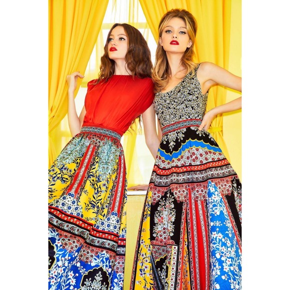 NWT Alice + Olivia Arya Cotton Fit & Flare Maxi Dress Pre-Fall 2019 - Size 2 - Picture 11 of 15